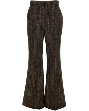 Fendi Tweed Flared Trousers - Brown