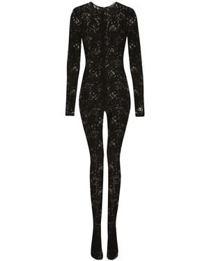 Dolce & Gabbana Jumpsuit Aus Spitze - Schwarz