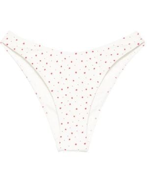 Frankie's Bikinis Strawberry-Print Bikini Bottoms - White