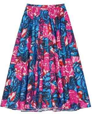 Givenchy Long Circular Skirt - Red