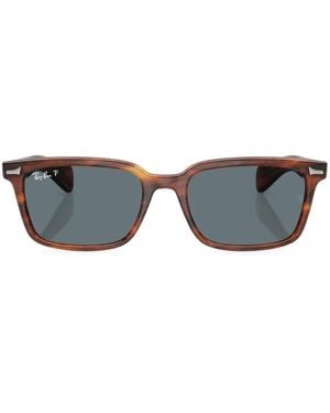 Ray-Ban Brunel Rectangle-Frame Sunglasses - Gray