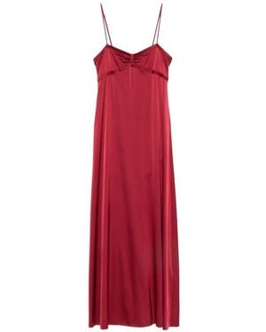 forte_forte Satin-Finish Gathered Dress