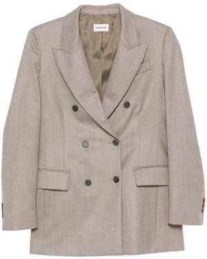 P.A.R.O.S.H. Double-Breasted Peak-Lapels Jacket - Grey