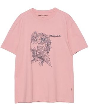 Maharishi ドラゴン グラフィック Tシャツ - ピンク