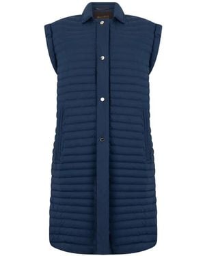 Moorer Quilted Sleeveless Jacket - Blue