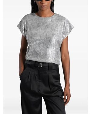 IRO Metallic Ribbed Top - Gray
