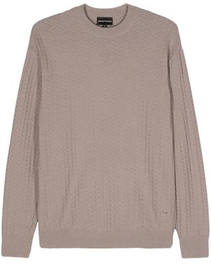Emporio Armani 3dニット セーター - ブラウン