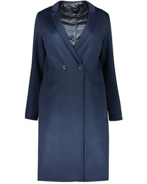Moorer Double-Breasted Coat - Blue