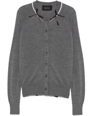Simone Rocha Cardigan Aus Merinowolle - Grau