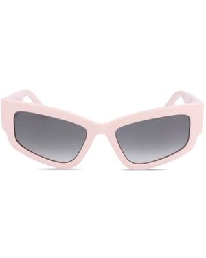 Marc Jacobs Logo-Lettering Geometric-Frame Sunglasses - White