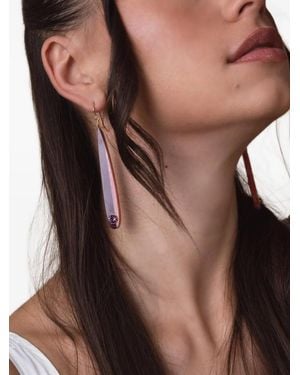 Mark Davis 18K Bakelite Earrings - Brown