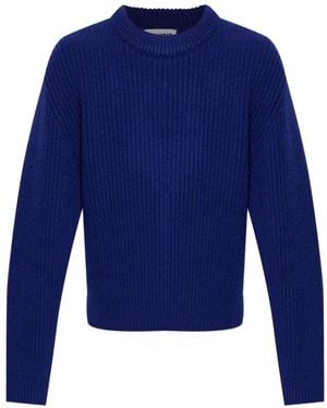Jil Sander Pull Côtelé En Laine - Bleu