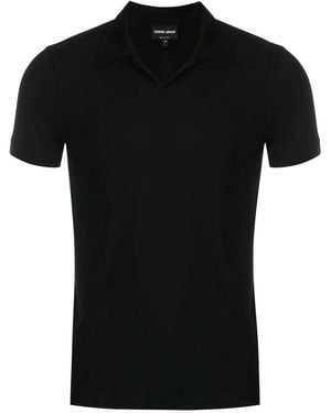 Giorgio Armani Short-Sleeve Polo Top - Black