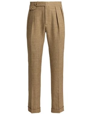 Polo Ralph Lauren Glen Plaid Double-Pleated Trousers - Natural