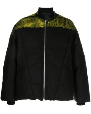 Rick Owens Brushed-effect Panelled Padded Jacket - Black