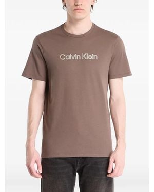 Calvin Klein Logo-Print T-Shirt - Grey