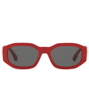 Versace Lunettes De Soleil À Plaque Logo - Red