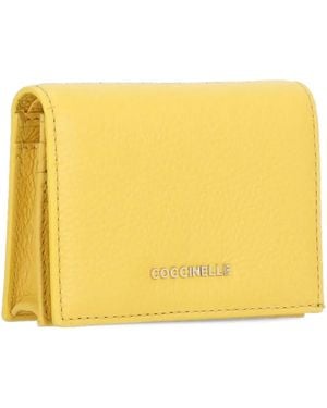 Coccinelle Pebbled Leather Wallet - Yellow