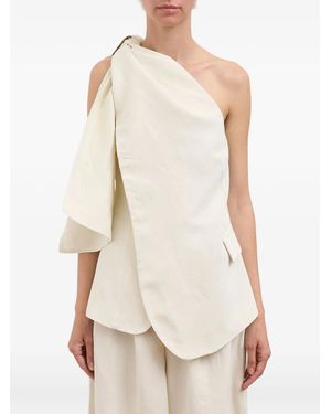 Uma Wang Kaeen One-Shoulder Draped Jacket - White