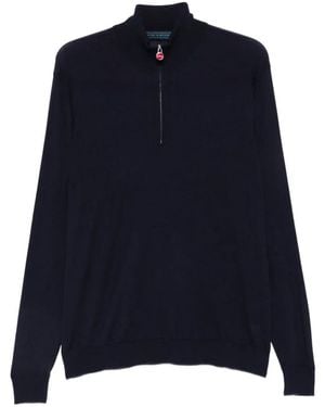 Kiton Jersey Con Cuello Falso - Azul