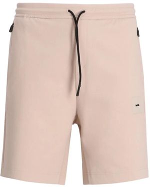 BOSS ロゴパッチ ショートパンツ - ナチュラル