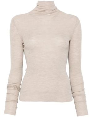 Petar Petrov Ribbed-Knit Roll-Neck Jumper - White