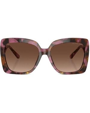 Michael Kors Logo-Plaque Sunglasses - Brown