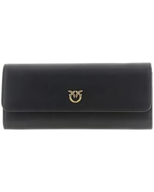 Pinko Love Birds Leather Clutch Bag - Grey