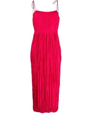 Ulla Johnson Ruched Tie-Strap Maxi Dress - Pink