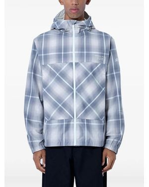Moncler X Fragment Jitsuyō Veste Coupe-Vent À Carreaux - Blue