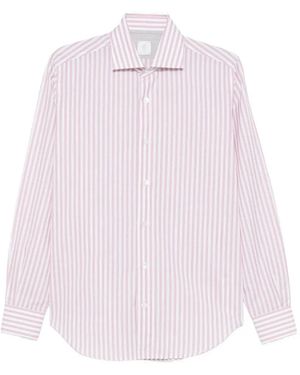 Eleventy Striped-Print Long-Sleeve Shirt - Pink
