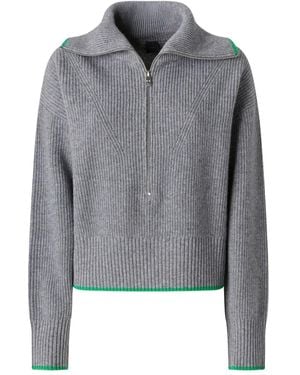 Pinko Gerippter Pullover Mit Reißverschluss - Grau