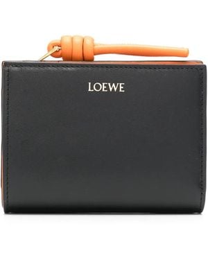 Loewe Knot Leather Compact Wallet - Black