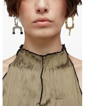 Osklen Dual-Tone Geometric Earrings - Brown
