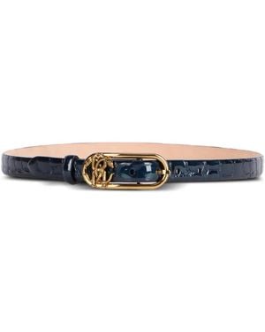 Roberto Cavalli Rc-Monogram Gürtel Mit Kroko-Effekt - Weiß
