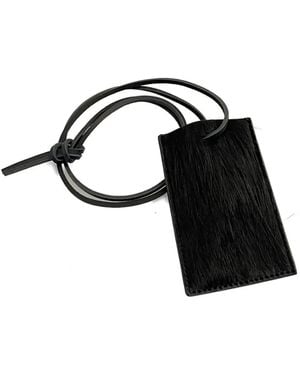 Rick Owens Leather-Trimmed Hair-On-Hide Keychain - Black