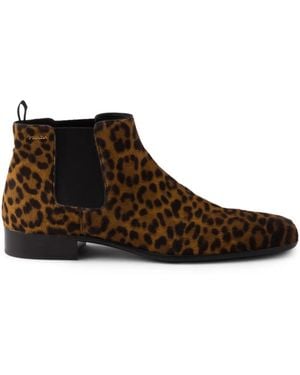 Prada Chelsea-Boots mit Print - Braun