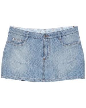 Ermanno Scervino Minifalda Vaquera Con Motivo - Azul