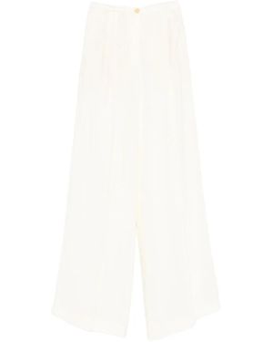 forte_forte Pleated Wide-Leg Trousers - White