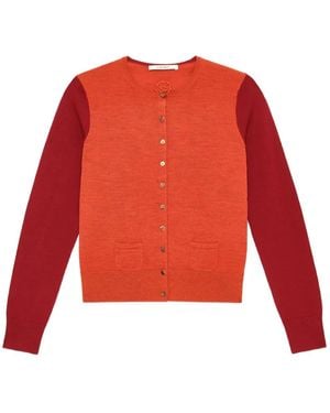 Maliparmi Floral-Detail Wool Cardigan - Red