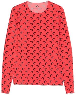 Marine Serre Moonogram-Pattern Top - Red