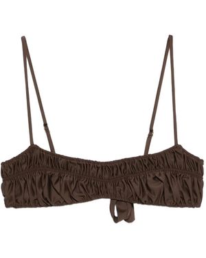 Faithfull the Brand Rocio Ruched Bikini Top - Brown