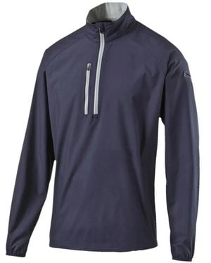 PUMA Logo-Print Long-Sleeve Wind Jacket - Blue