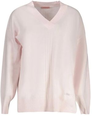 Guess V-Neck Jumper - Pink