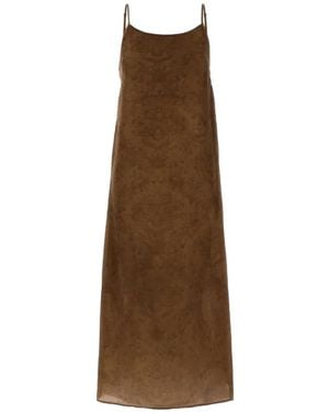 Uma Wang Anaya Jacquard-Pattern Maxi Dress - Brown