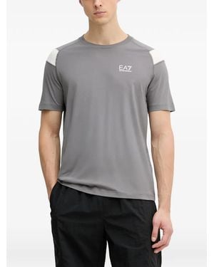 EA7 Camiseta Con Logo Estampado - Gris