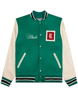 Rhude Tile-Pattern Bomber Jacket - Green