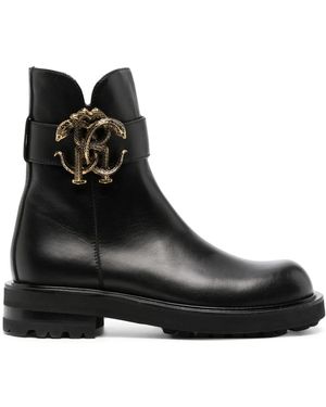 Roberto Cavalli レザーブーツ - ブラック
