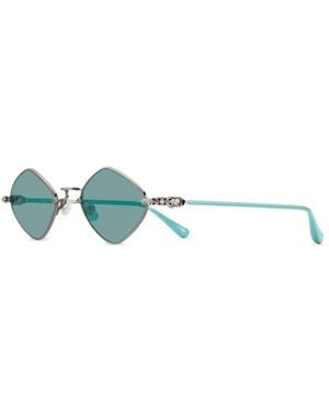 Chrome Hearts Diamond Dog Zonnebril - Blauw