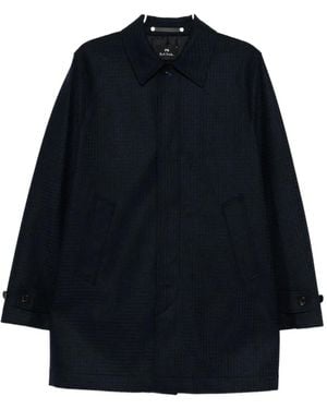 Paul Smith Checked Coat - Blue